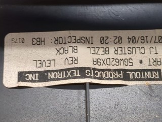 Пластик панели торпеды, ориг. номер 5GW62DX9AA, 5GW62DX9AB, Jeep Wrangler 1996-2006