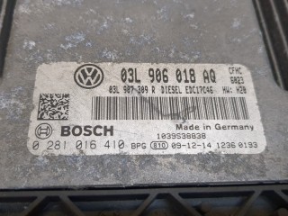 Блок управления двигателем, ориг. номер 03L906018AQ, 0281016410, Volkswagen Golf Plus 2009-2014
