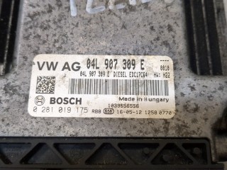 Блок управления двигателем, ориг. номер 0281019175, 04L907309E, Skoda Rapid 2012-2017