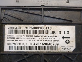 Блок управления подушками безопасности, ориг. номер 68031601AC, 1698A0789, Jeep Wrangler 2006-2011