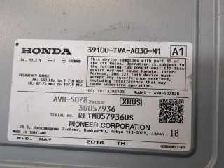 Блок управления радиоприемником, ориг. номер 39100-TVA-A030-M1, Honda Accord 2015-2019