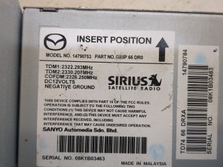 Блок управления радиоприемником, ориг. номер GS3P66DR0, Mazda CX-9 2006-2009
