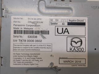 Блок управления радиоприемником, ориг. номер TK7866DRX, Mazda CX-9 2016-2021