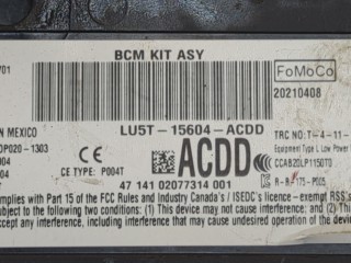 Блок управления бортовой сети (Body Control Module), ориг. номер LU5T15604ACDD, Lincoln Corsair 2019-2023
