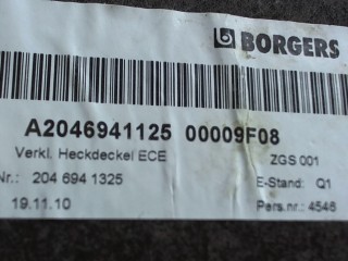 Обшивка крышки (двери) багажника, ориг. номер A20469411259F08, Mercedes C W204 2007-2011