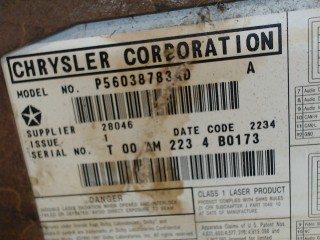 Проигрыватель, чейнджер CD/DVD, ориг. номер P56038783AD, Jeep Grand Cherokee 2004-2007