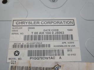 Дисплей мультимедиа, ориг. номер P1GQ78DW1AC, Chrysler Town-Country 2007-2010