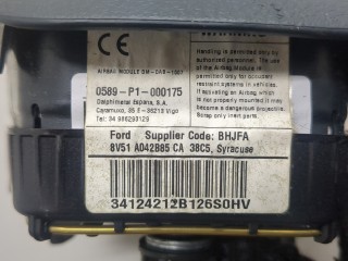 Подушка безопасности водителя, ориг. номер 2016580, C1BBA042B85BA, Ford Fiesta 2008-2013