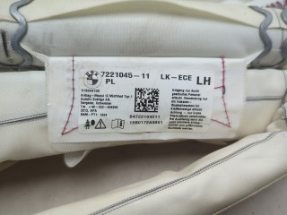 Подушка безопасности боковая (шторка) левая, ориг. номер 7221045, BMW 3 серия 2011-2016