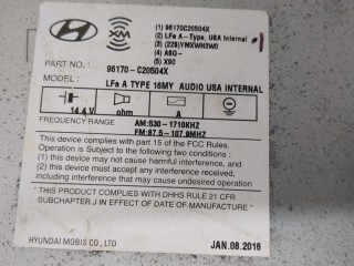 Магнитола, ориг. номер 96170C20504X, Hyundai Sonata 7 LF 2014-2017