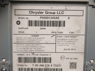 Проигрыватель, чейнджер CD/DVD, ориг. номер 05091245AE, Jeep Grand Cherokee 2013-2016
