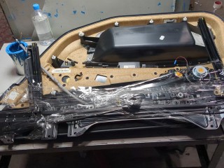 Дверная карта (Обшивка двери) левая задняя, ориг. номер 51359168845, BMW 7 серия 2008-2012