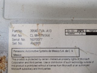 Магнитола, ориг. номер 39540TVAA13, Honda Accord 2015-2019