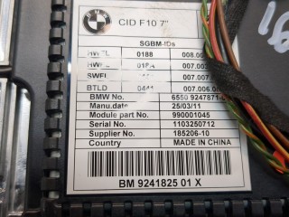 Дисплей компьютера (информационный), ориг. номер 65509241825, 9241825, BMW 5 F10 2009-2013