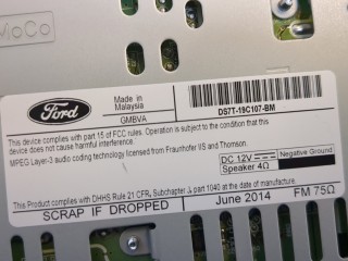 Магнитола, ориг. номер DS7T19C107BM, Ford Fusion