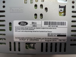 Магнитола, ориг. номер DS7T19C107BM, DS7Z18C869BM, Ford Fusion