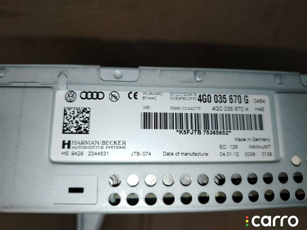 Магнитола Audi A7 4G 2010-2014, 4G0035670A, фото 6