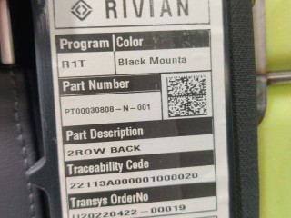 Спинка сиденья 2-го ряда, ориг. номер PT00030808-N-001, Rivian R1T 2021-2024