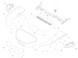 Подкапотная накладка стеклоочистителей, ориг. номер 1564268-00-A, Tesla Model S 2-й рест 2021-2026