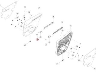 Заглушка обшивки (карты) двери, ориг. номер 1633657-01-F, 1566036-00-A, Tesla Model S 2-й рест 2021-2026