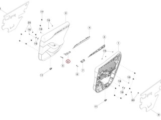 Заглушка обшивки (карты) двери, ориг. номер 1566102-00-A, 1633942-01-G, Tesla Model S 2-й рест 2021-2026
