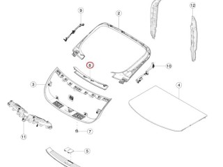 Накладка для динамиков крышки багажника, ориг. номер 1613720-00-B, 1617890-00-B, Tesla Model S 2-й рест 2021-2026