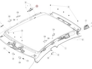 Фонарь подсветки салона, ориг. номер 1624608-00-B, Tesla Model S 2-й рест 2021-2026