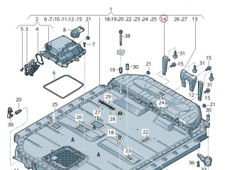 Кронштейн крепления батареи, ориг. номер 4KE802232, Audi e-tron 2018-2023