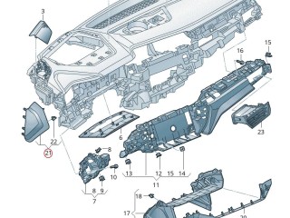 Накладка боковая торпеды, ориг. номер 4KE.857.086, Audi e-tron 2018-2023