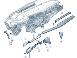 Накладка боковая торпеды, ориг. номер 4KL858341, Audi e-tron 2018-2023