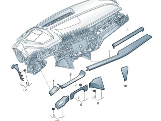 Декоративная накладка центральной панели (Торпедо), ориг. номер 4KL857966, Audi e-tron 2018-2023