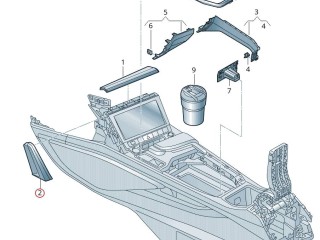 Декоративная накладка центральной панели (Торпедо), Audi e-tron 2018-2023