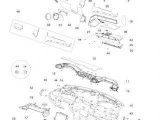 Накладка нижняя бардачка, ориг. номер 1002301-14-B, Tesla Model S 2016-2021