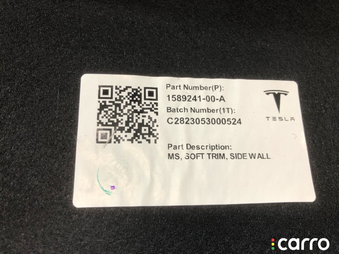 Ковровое покрытие лонжерона заднего Tesla Model S 2-й рест 2021-2026, 1589241-00-A, фото 5