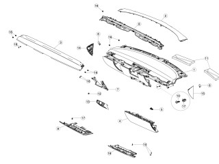 Панель подушки безопасности коленной, ориг. номер 1083345-00-E, Tesla Model 3 2017-2021