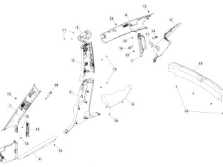 Накладка стойки А, ориг. номер 1086293-00-G, Tesla Model 3 2017-2021