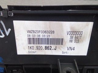 Щиток приборов, ориг. номер 1K0920862J, VOLKSWAGEN GOLF PLUS 2005-2009