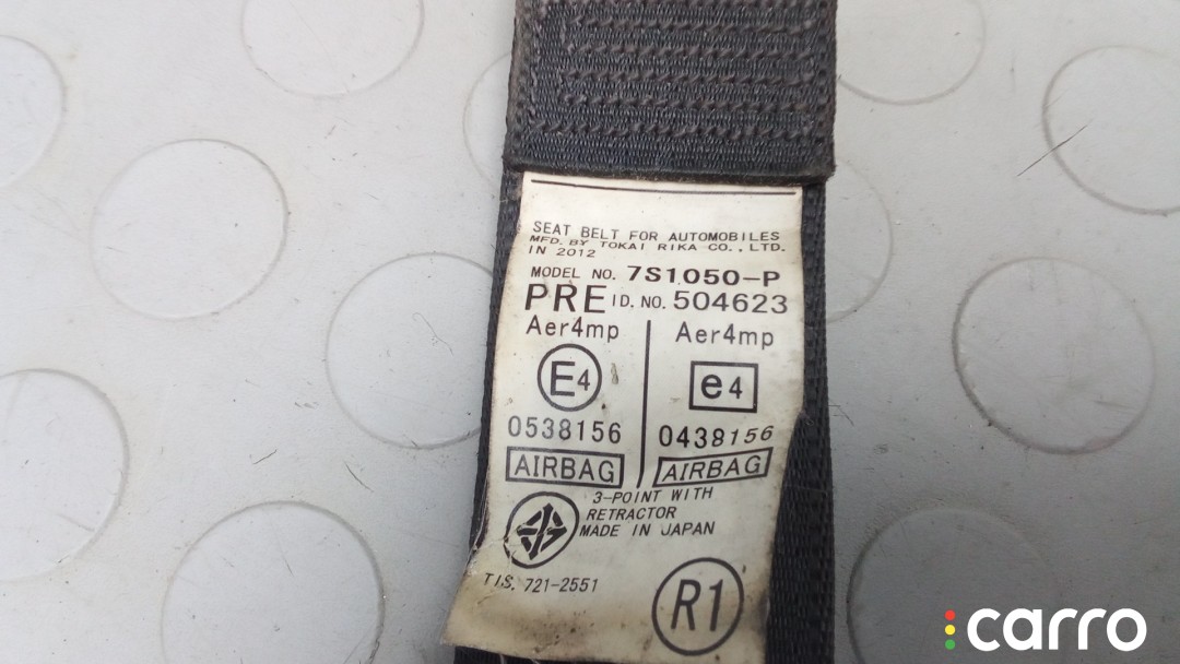 Ремень безопасности с пиропатроном сиденья переднего TOYOTA PRIUS XW30 XW30 2009-2012, хетчбэк 5 дв., левый руль, 7321047143B3, фото 5