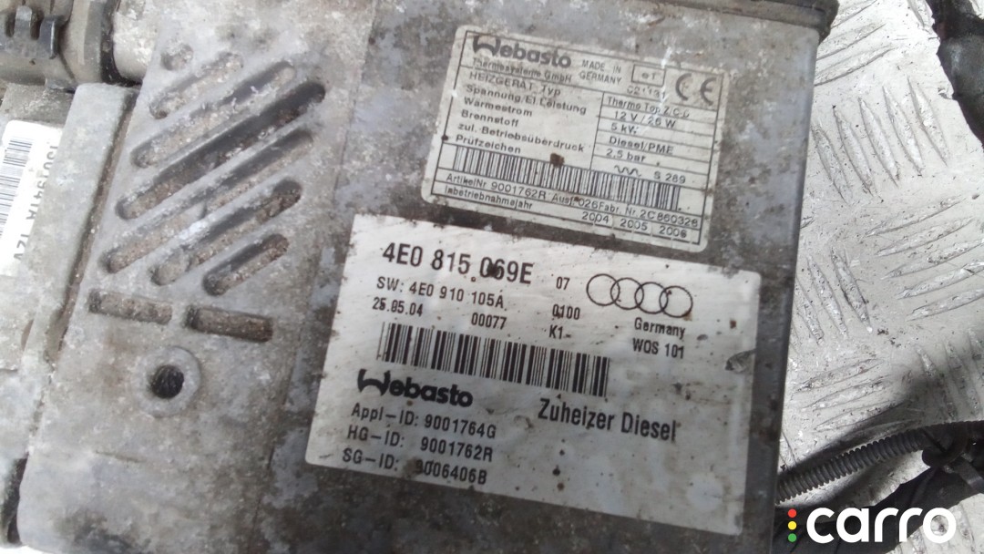 Автономный отопитель (вебасто) AUDI A8 D3 D3 2002-2005, ДИЗЕЛЬ, 3.0 л, АКПП, 4E0815071E, фото 2
