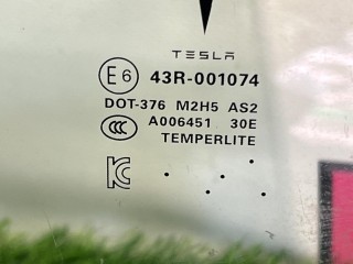 стекло двери задней правой, ориг. номер 43R001074, Tesla Model S 1 поколение [рестайлинг] 2016-2021