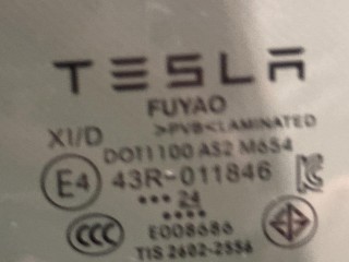 стекло двери задней правой, ориг. номер 43R011846, Tesla Model 3 2 поколение 2024-2026