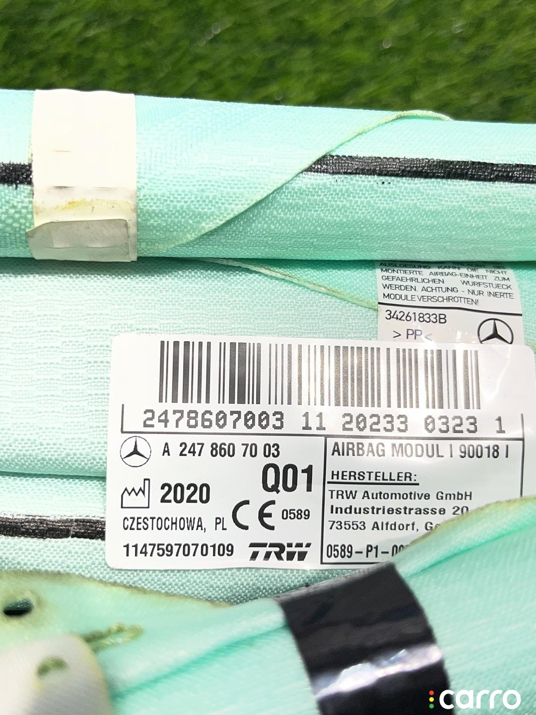 A2478607003 подушка безопасности боковая (шторка) правая Mercedes-Benz GLA H247 2020г. - фото №6