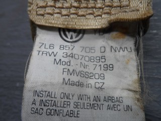 Ремень безопасности, ориг. номер 7L6857705D, Volkswagen Touareg 2006-2010