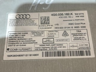 магнитола, ориг. номер 4G0035182J, 4G0035182K, Audi A6 C7 2011-2014