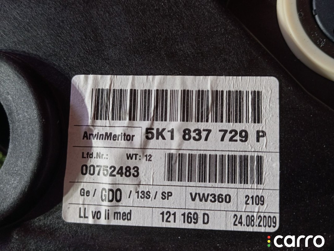 Стеклоподъемник электрический передний левый Volkswagen Golf 6 2008-2012, 5K1837729P, фото 4