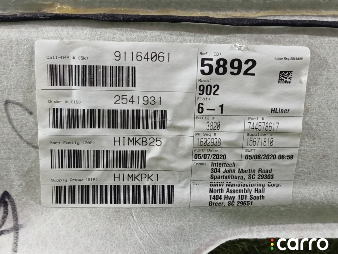 Обшивка стойки задней правой BMW X4 G02 2018-2021, внедорожник 5 дв., левый руль, 15671810, фото 25