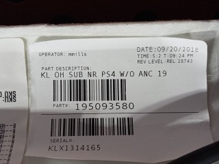Потолок, ориг. номер 19KLOHSASYNRPS4, 6CD02PS4AD, Jeep Cherokee KL 2013-2018