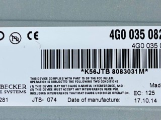 Магнитола, ориг. номер 4G0035082G, Audi Q5 8R 2012-2017