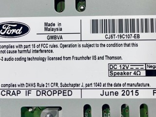 Магнитола, ориг. номер CJ5T19C107BH, CJ5T19C107EB, Ford Escape 3 2012-2015