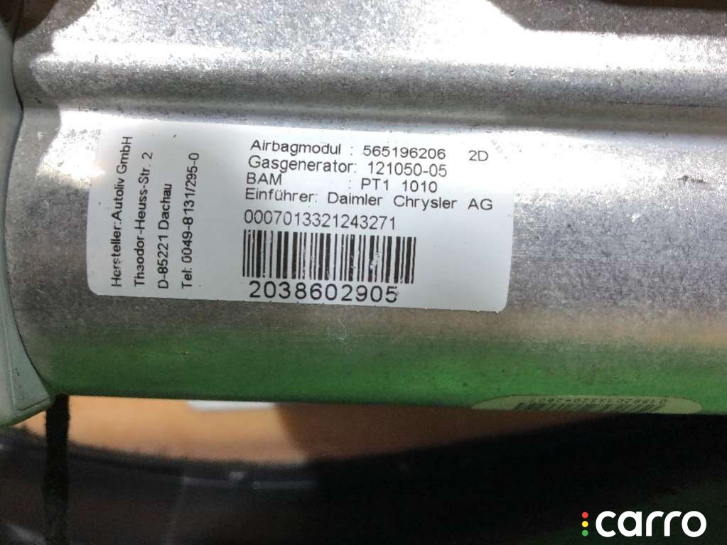 Подушка безопасности пассажира Mercedes C W203 2000-2004, универсал, левый руль, 2038602905, фото 2